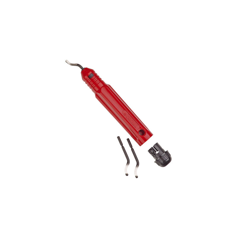 foto del prodotto virax sbavatore per matite con lama intercambiabile 3 lame cu, pvc, pehd 221261