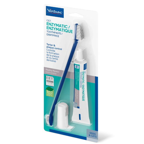foto del prodotto virbac c.e.t. kit salute orale dentifricio enzimico 1 kit dentale spazzolino dentifricio 1 ordine scegli lo sconto bzr5 bzr20 200 punti fedelt 