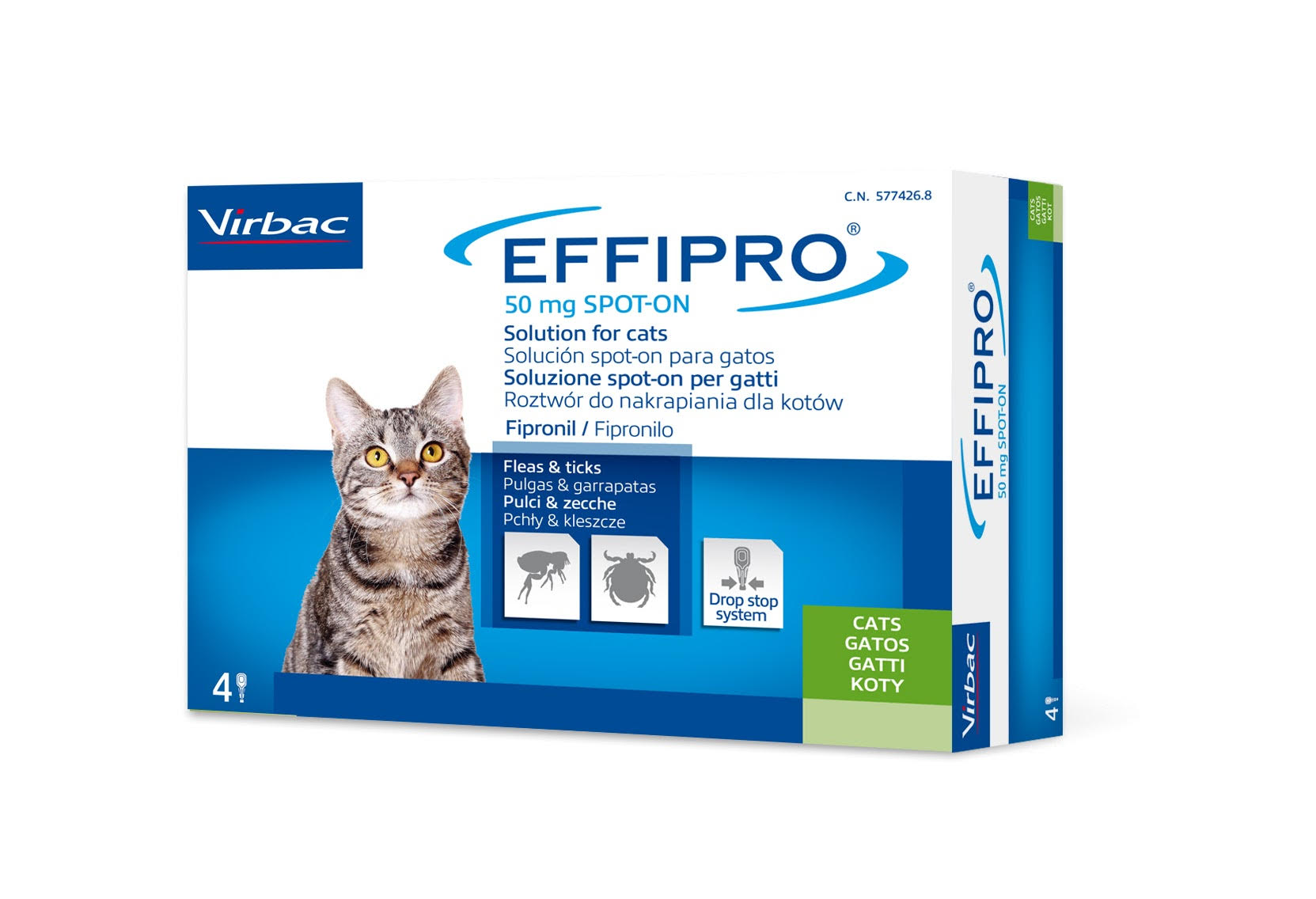 foto del prodotto virbac effipro spot on gatti 4 pipette da 0,5 ml per gatti antiparassitario per gatti 1 ordine scegli lo sconto bzr5 bzr20 200 punti fedelt 