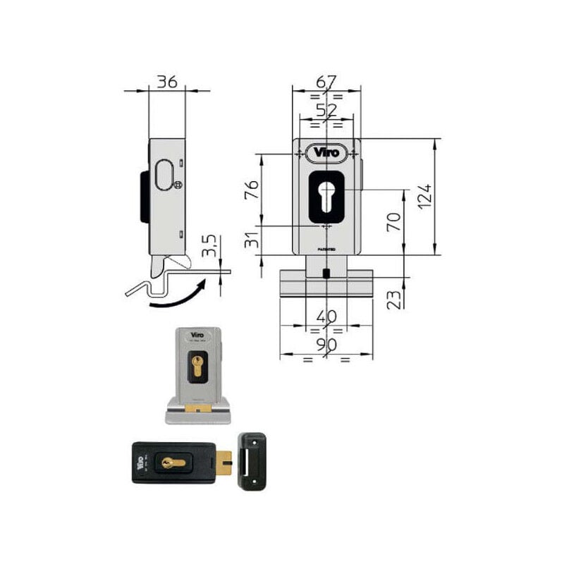 foto del prodotto viro 7918 serratura elettrica verticale