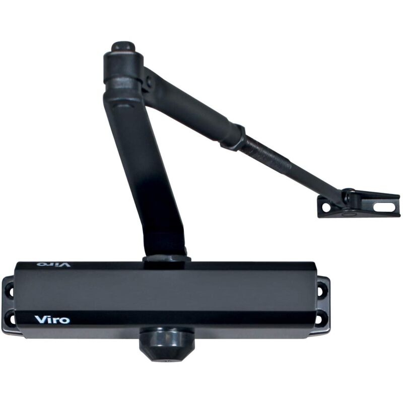 foto del prodotto viro air, chiudiporta automatico, braccio in acciaio con lunghezza regolabile, multiforza, colore nero, per porte max. largh. 110 cm peso 85 kg