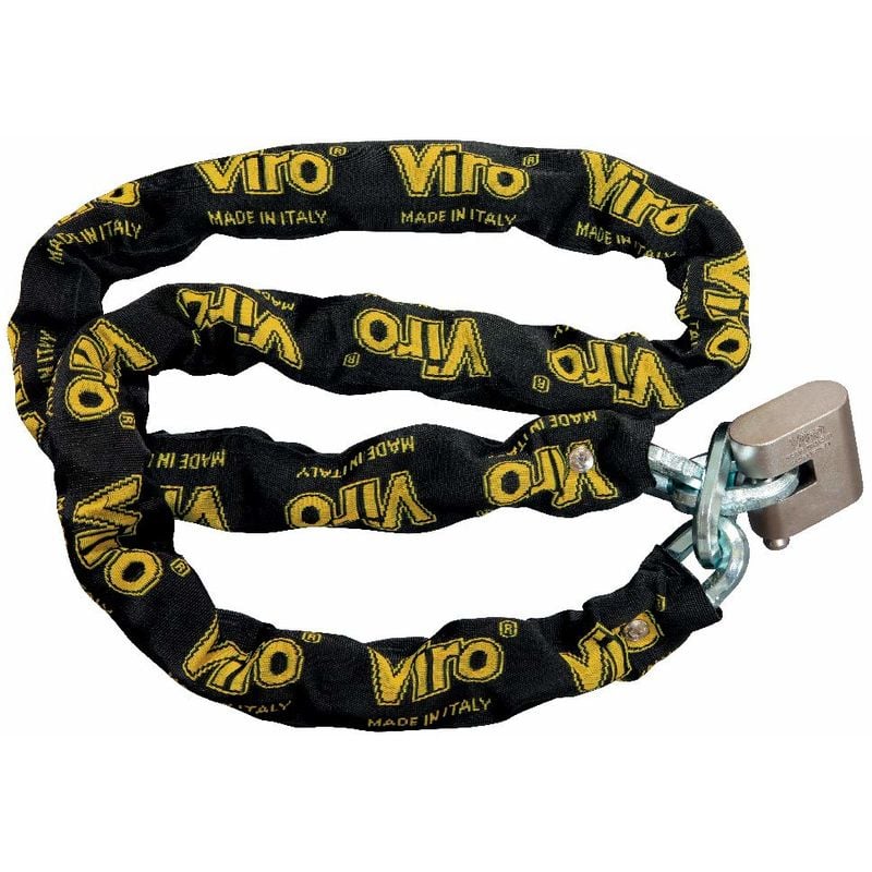 foto del prodotto viro eurothor, catena moto e scooter, 180 cm, con lucchetto, in acciaio, finitura anticorrosione, asta anti strappo e antitaglio