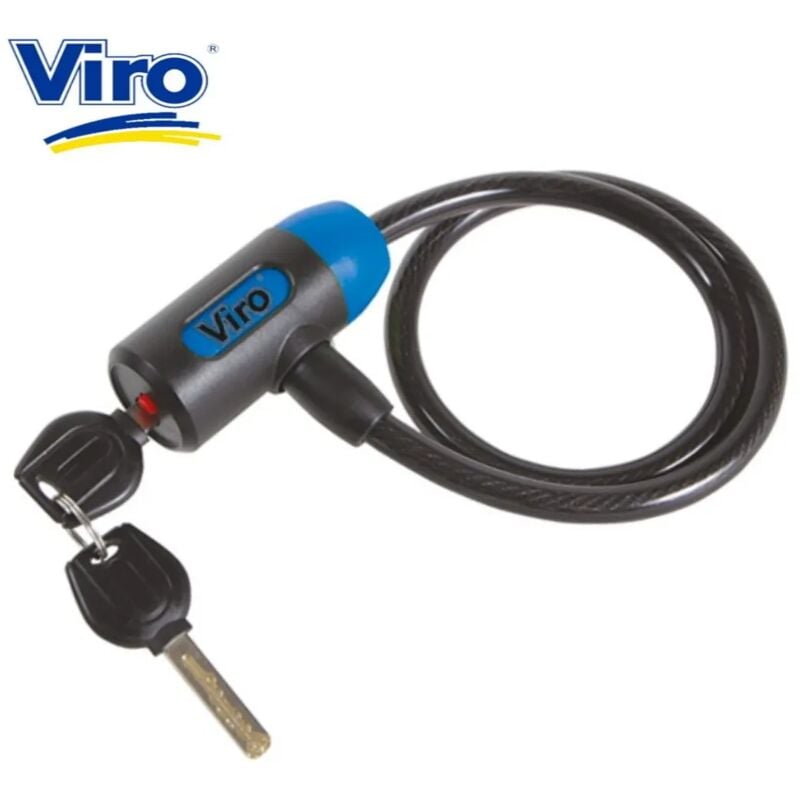 foto del prodotto viro lucchetto bici giglio cavo diametro 10 mm e chiave di sicurezza