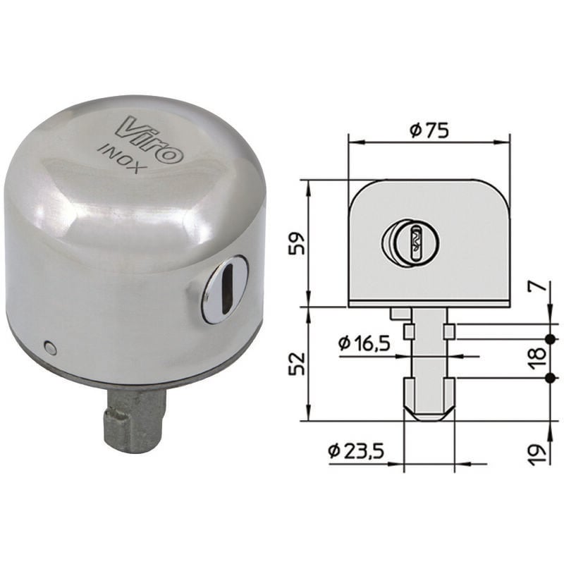 foto del prodotto viro lucchetto bloccaserranda cuffia in acciaio inox 4221.500 4221.500 