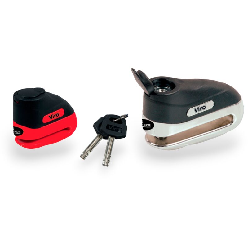foto del prodotto viro lucchetto in acciaio blocca disco anti furto per moto e scooter hammer finitura nero arancione asta 5.5 mm