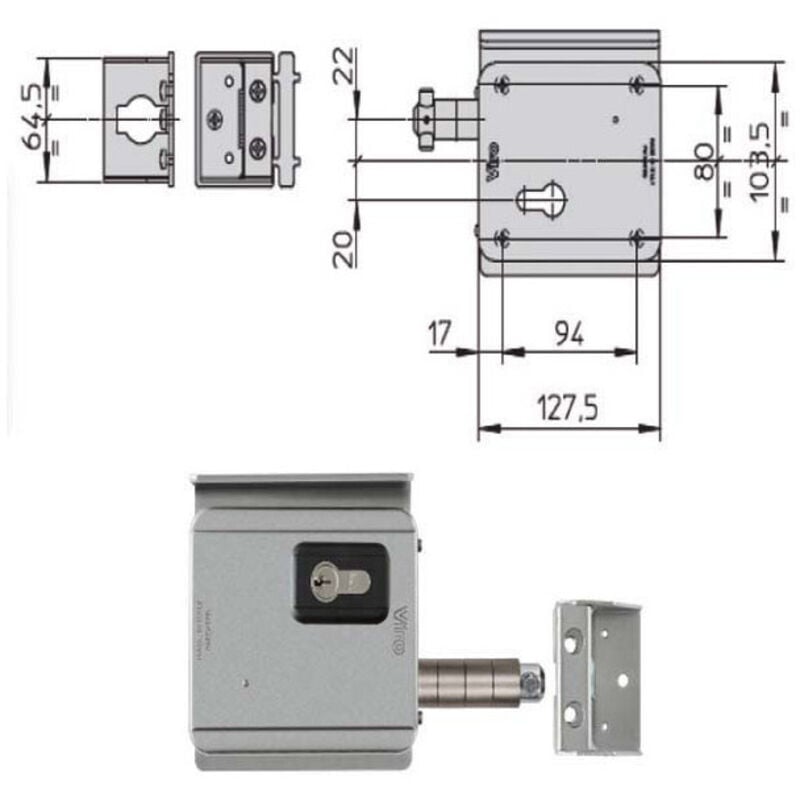 foto del prodotto viro v09 serratura elettrica per cancelli scorrevoli ad arpione art. n. 7905