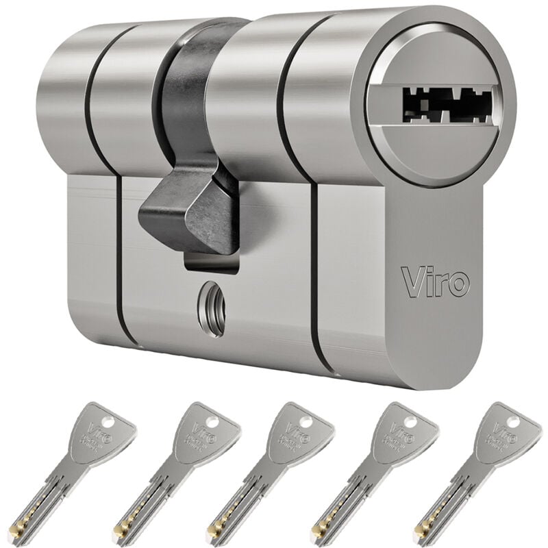 foto del prodotto viro x6 pro doppio cilindro europeo con chiave piatta reversibile en 1303 5 chiavi frizionata non rimani fuori 35 55