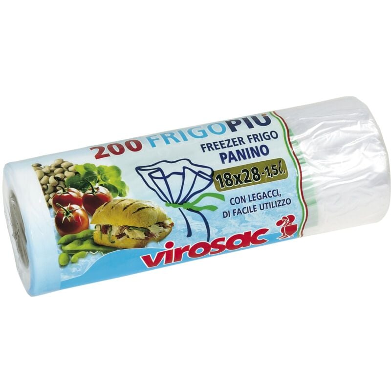 foto del prodotto virosac sacchetti per frigo e freezer, hdpe, 18x28 1,5l, 200 unit 