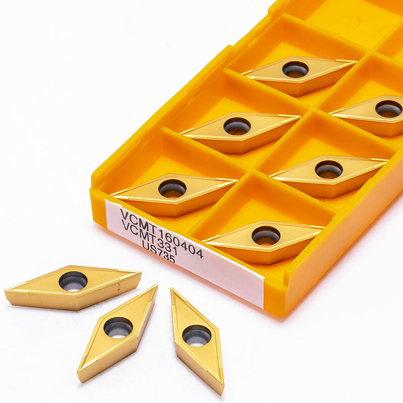 foto del prodotto virtuoso set 10 inserti per utensili tornio a rombo vcmt160404 us735 placchette inserto