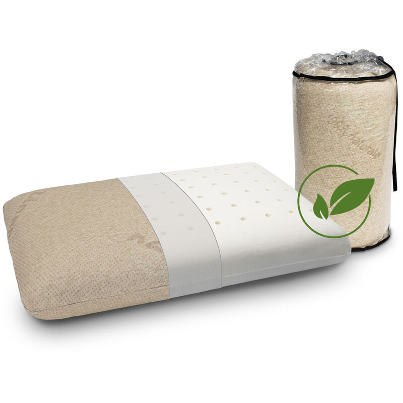 immagine 0 del prodotto visco pillow 100 cotone e lino 80x35 viscoelastico. rimovibile e lavabile. ergonomico. 100 cotone e lino