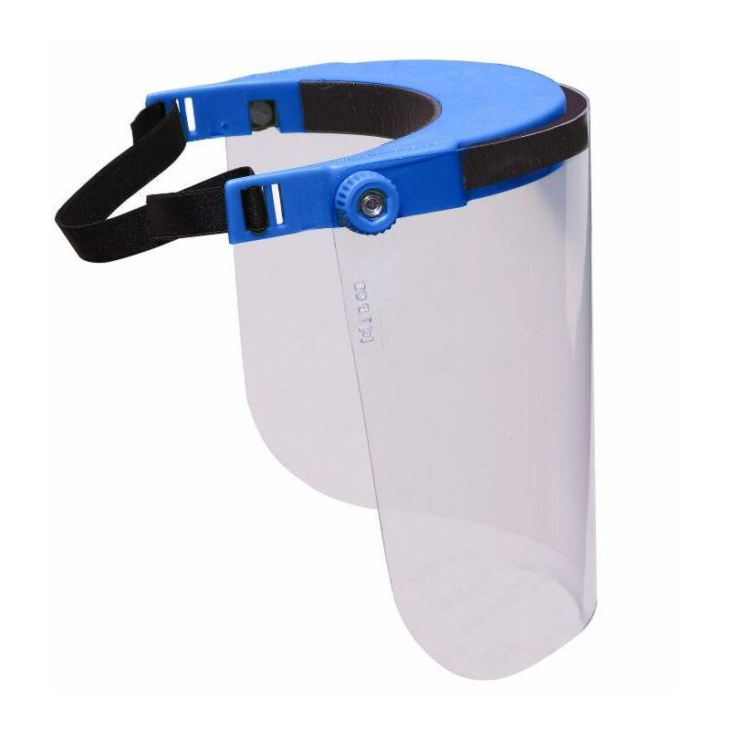 foto del prodotto visiera regolabile in policarbonato colore azzurro 160g conforme alle normative