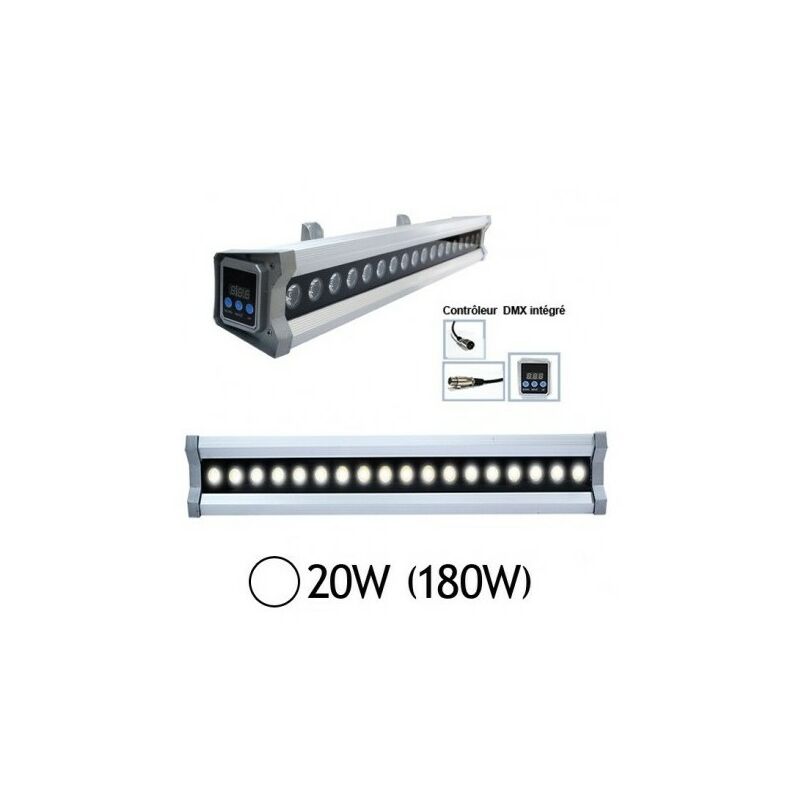 foto del prodotto vision el 8020 wall washer led da esterno 20w 15 6000 k ip65 dmx