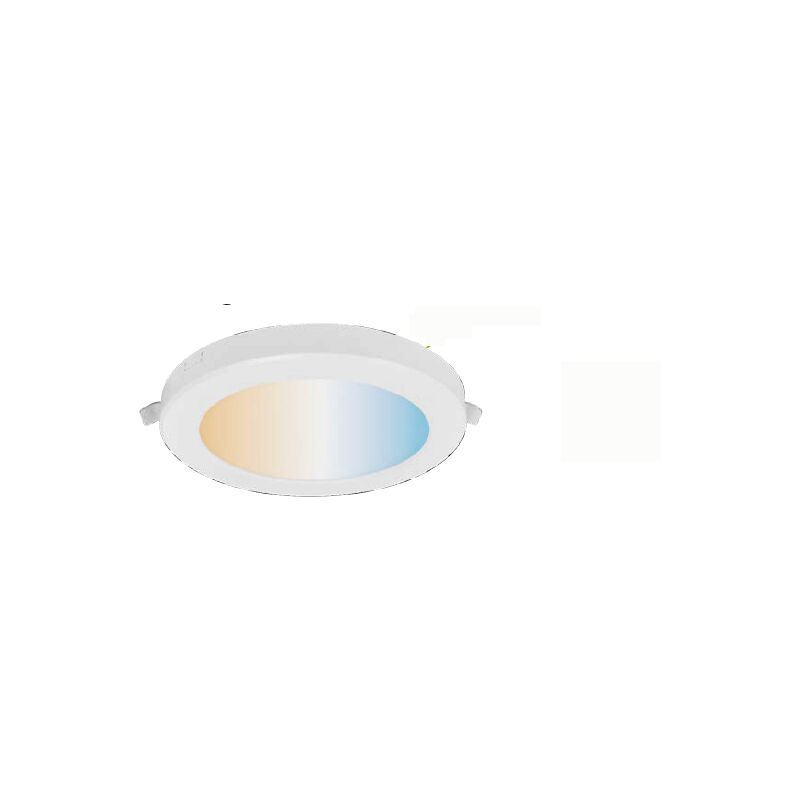 foto del prodotto vision el plafoniera led da incasso a soffitto dimmerabile ac220 240v 18w 1440lm 100 ip40 ik08 220mm cct 3000k 6000k foratura 52mm