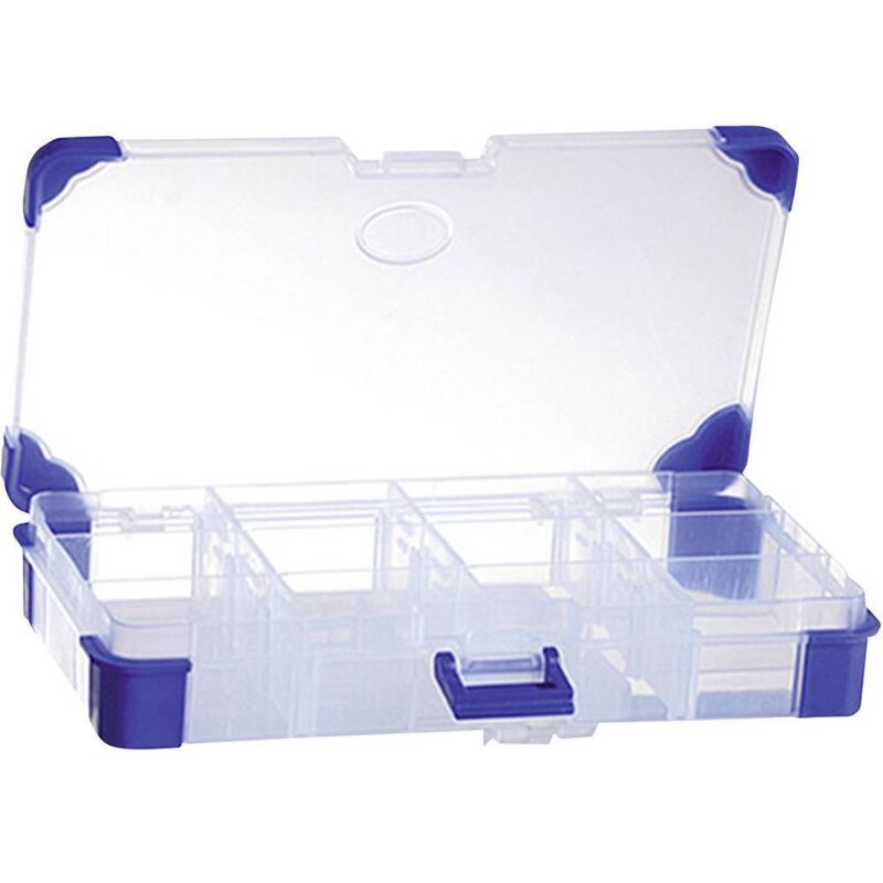 foto del prodotto viso scatola minuteria l x l x a 200 x 110 x 30 mm scomparti 12 suddivisione variabile contenuto 1 pz.