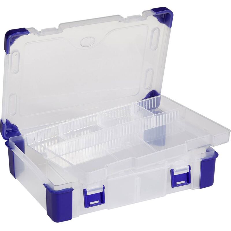 foto del prodotto viso scatola minuteria l x l x a 230 x 160 x 60 mm scomparti 9 suddivisione variabile contenuto 1 pz.