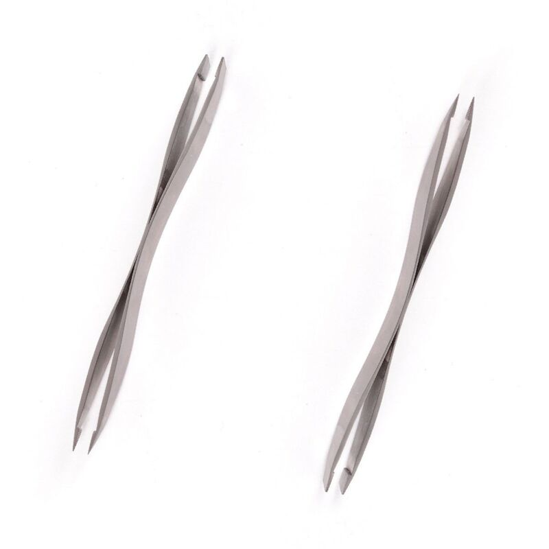 foto del prodotto vitaeasy pinzetta con doppie punte in acciaio inossidabile grigio da 10,5 cm
