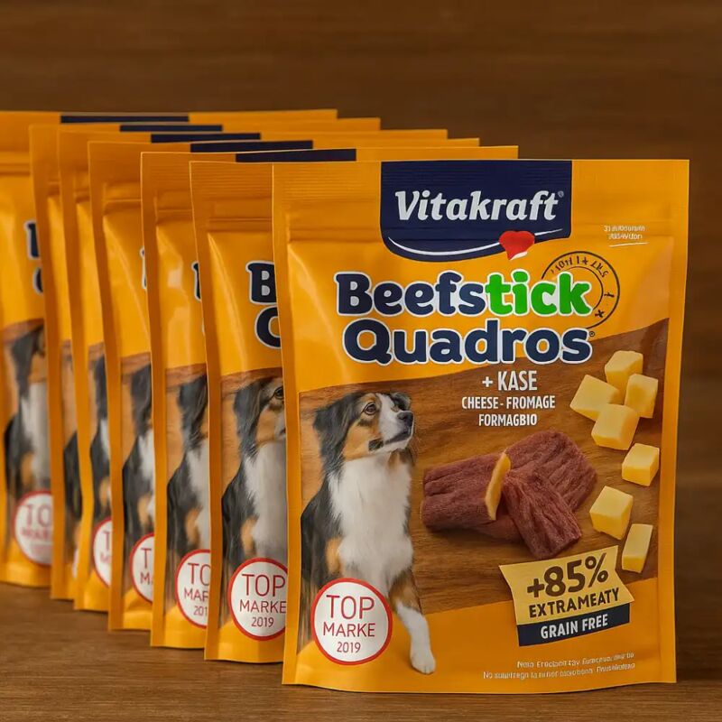 foto del prodotto vitakraft - 7 confezioni beef stick quadros cane 70g gusto formaggio snack