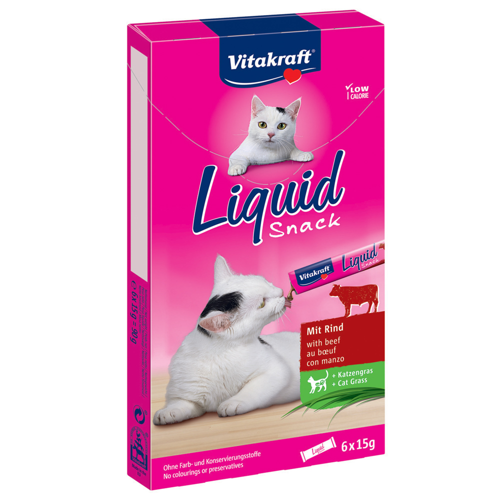 foto del prodotto vitakraft cat liquid snack con manzo inulina 6 x 15 g