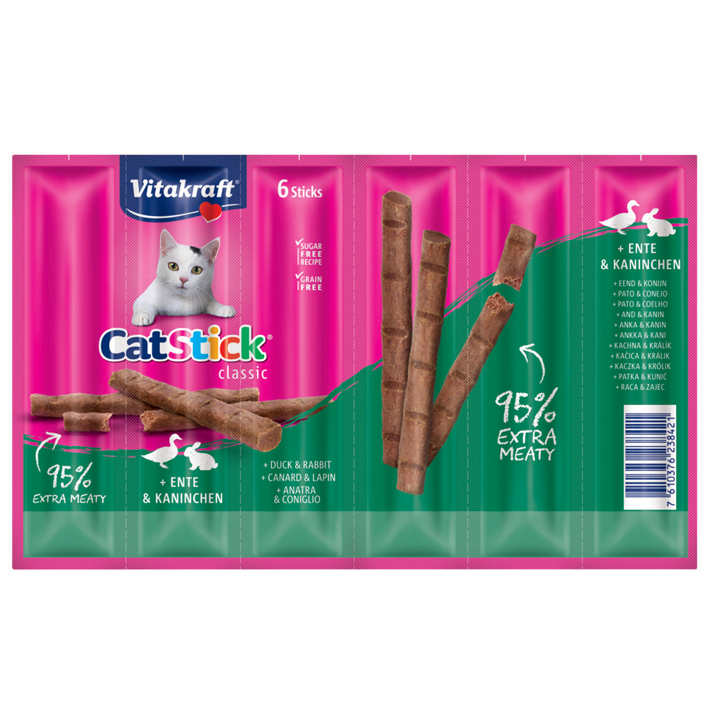 foto del prodotto vitakraft cat stick classic 6 x 6 g anatra coniglio