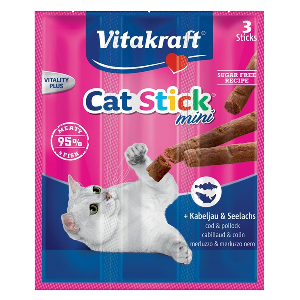 foto del prodotto vitakraft cat stick mini 18 gr merluzzo e merluzzo nero 1 ordine scegli lo sconto bzr5 bzr20 200 punti fedelt 
