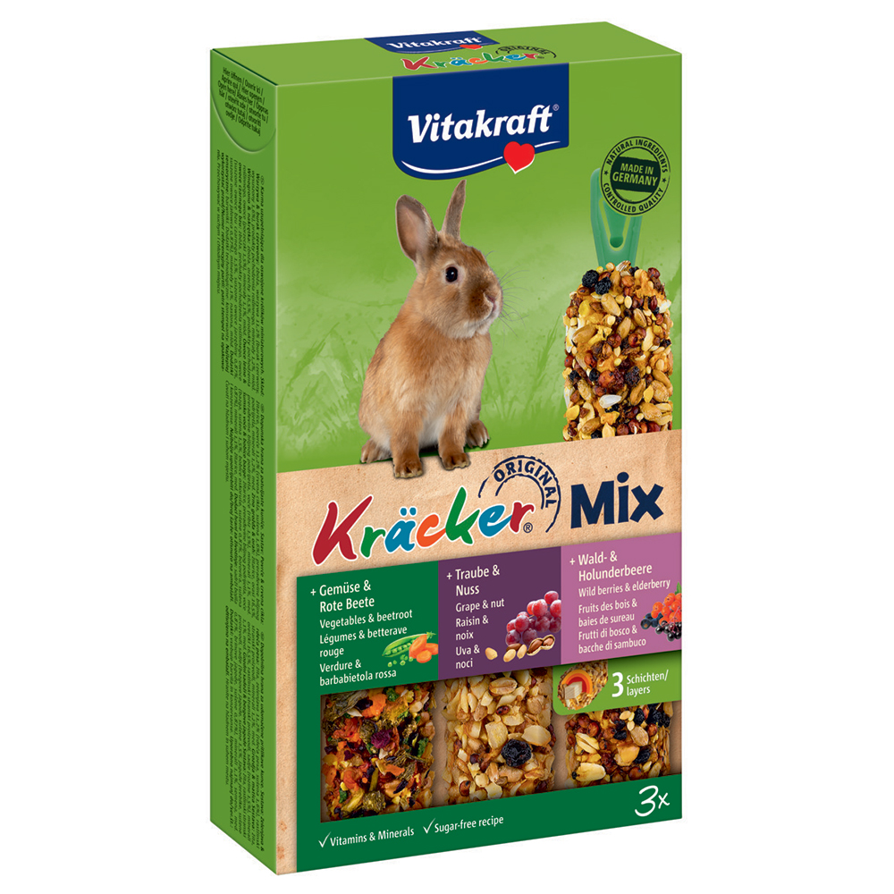 foto del prodotto vitakraft cracker conigli nani trio mix 1 x 3 pz trio mix verdure, noci, frutti di bosco