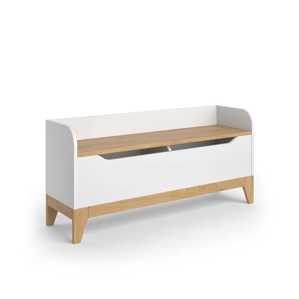 foto del prodotto vitalispa cassapanca per giocattoli bianco quercia 107.2 x 50 cm con sedile a panchina