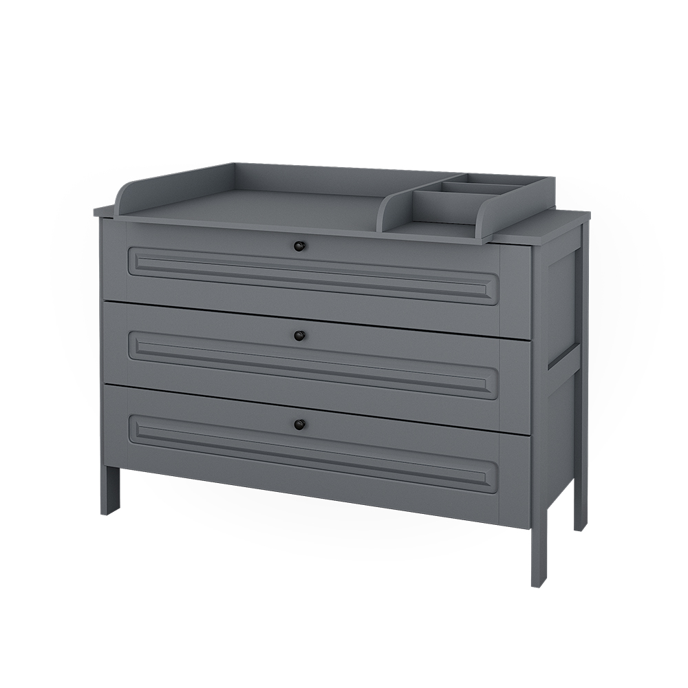 foto del prodotto vitalispa fasciatoio grigio 133 x 98.4 cm con 3 cassetti