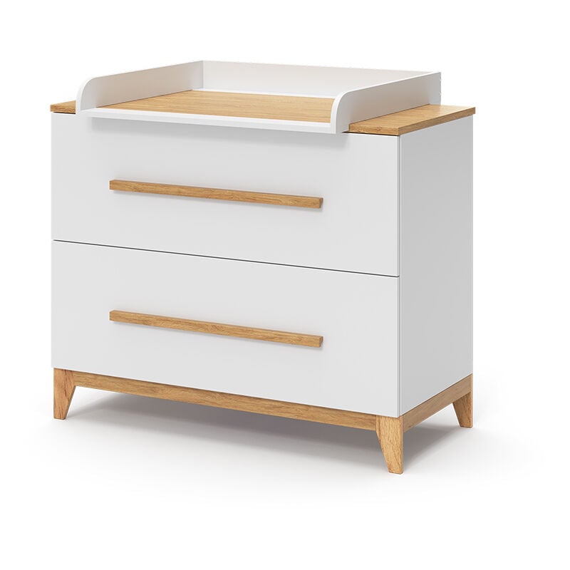 foto del prodotto vitalispa fasciatoio malia, bianco, 108 x 98 cm con 2 cassetti