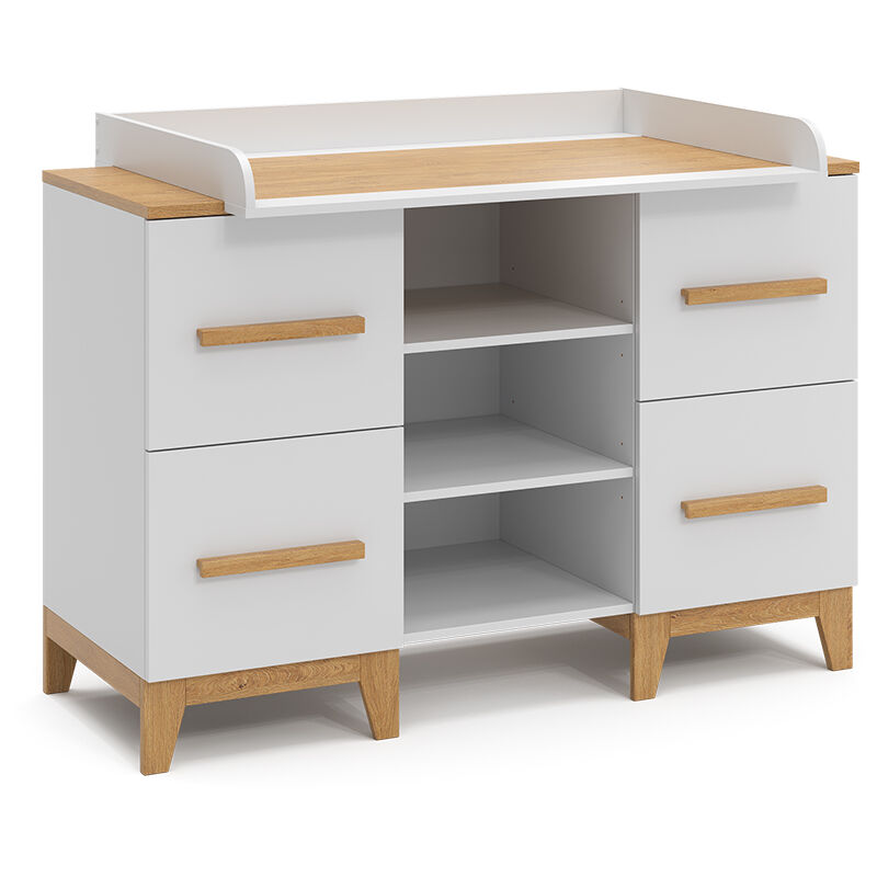 foto del prodotto vitalispa fasciatoio malia, bianco, 133 x 98 cm xl con 4 cassetti