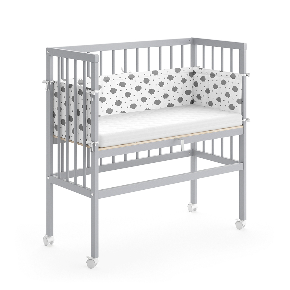 foto del prodotto vitalispa lettino da attaccare al letto grigio 94 x 90 cm 1 binario laterale