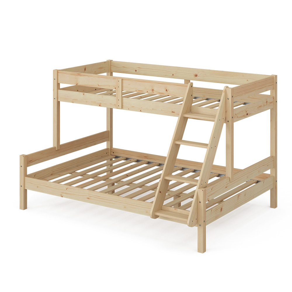foto del prodotto vitalispa letto a castello legno naturale 140x200 / 90x200 cm