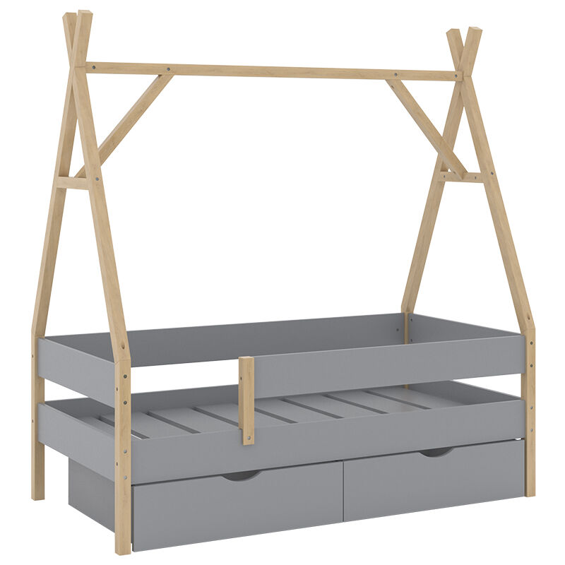 foto del prodotto vitalispa letto a soffietto bali, grigio, 80x160 cm con 2 cassetti