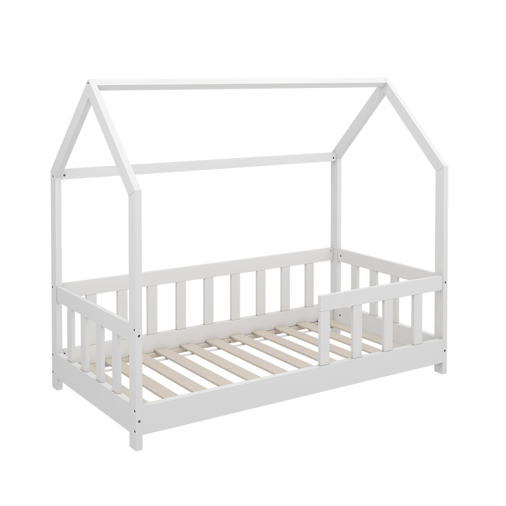 foto del prodotto vitalispa letto montessori bambini bianco 70x140 cm con protezione anticaduta