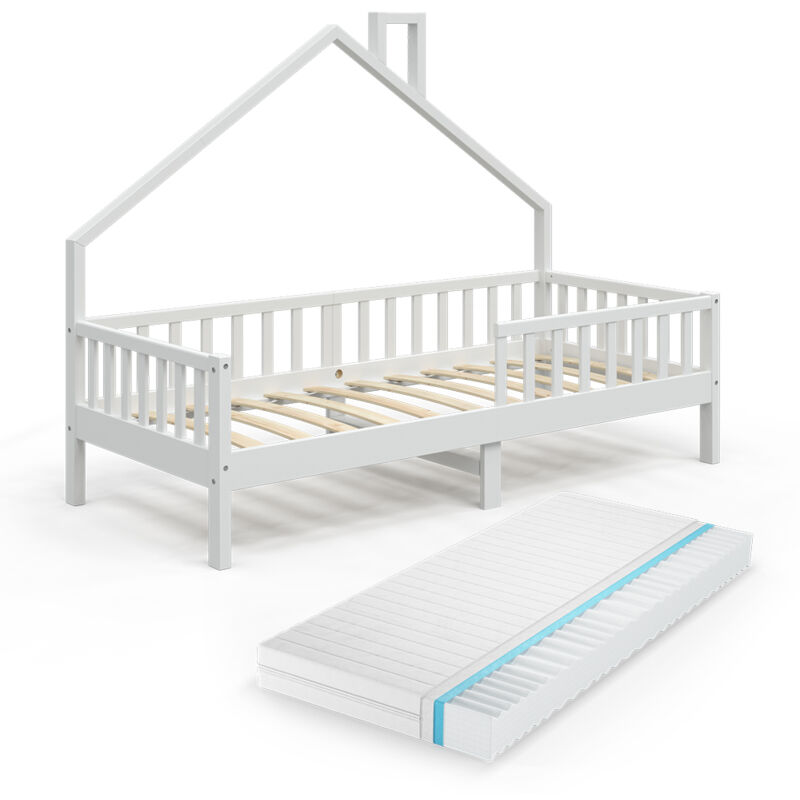 foto del prodotto vitalispa letto montessori bambini noemi, bianco, 90x200 cm con materasso
