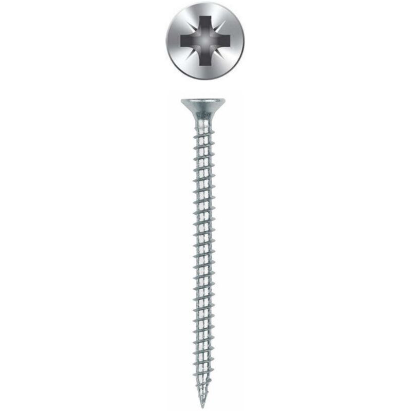 foto del prodotto vite a legno - testa a fresa - filettatura completa - incavo pozidriv - zincata 4 x 20 - confezione da 1000