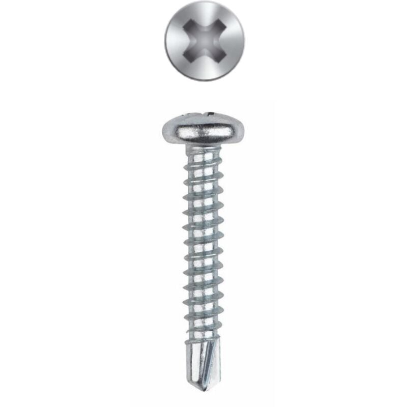 foto del prodotto vite autoperforante testa bombata incavo phillips zincata 3,5 x 9,5 confezione da 1000 pezzi