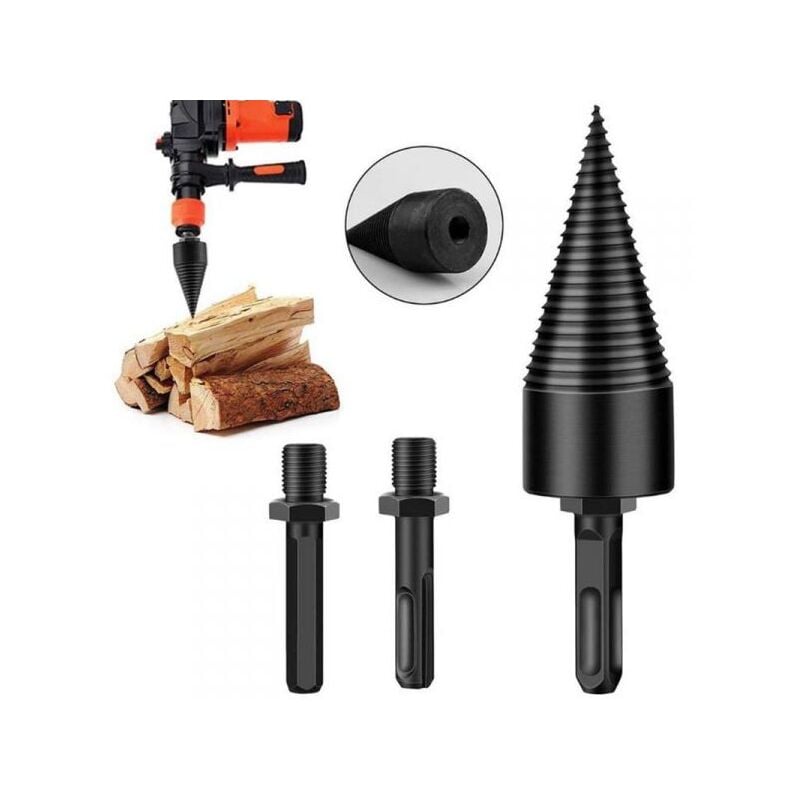 foto del prodotto vite conica spaccalegna 50mm fresa legno punta per trapano con 2 attacchi