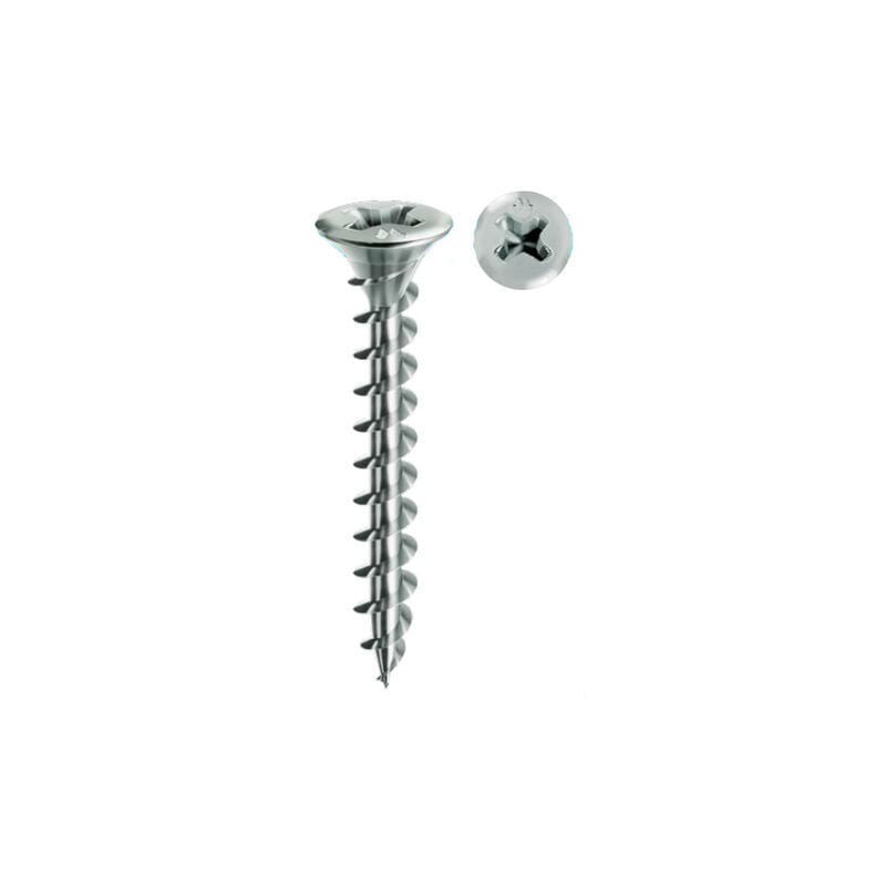 foto del prodotto vite framex per pvc testa svasata ridotta philips 4,3x25 mm confezione da 1000 cromatura sp241a430250c8c mustad