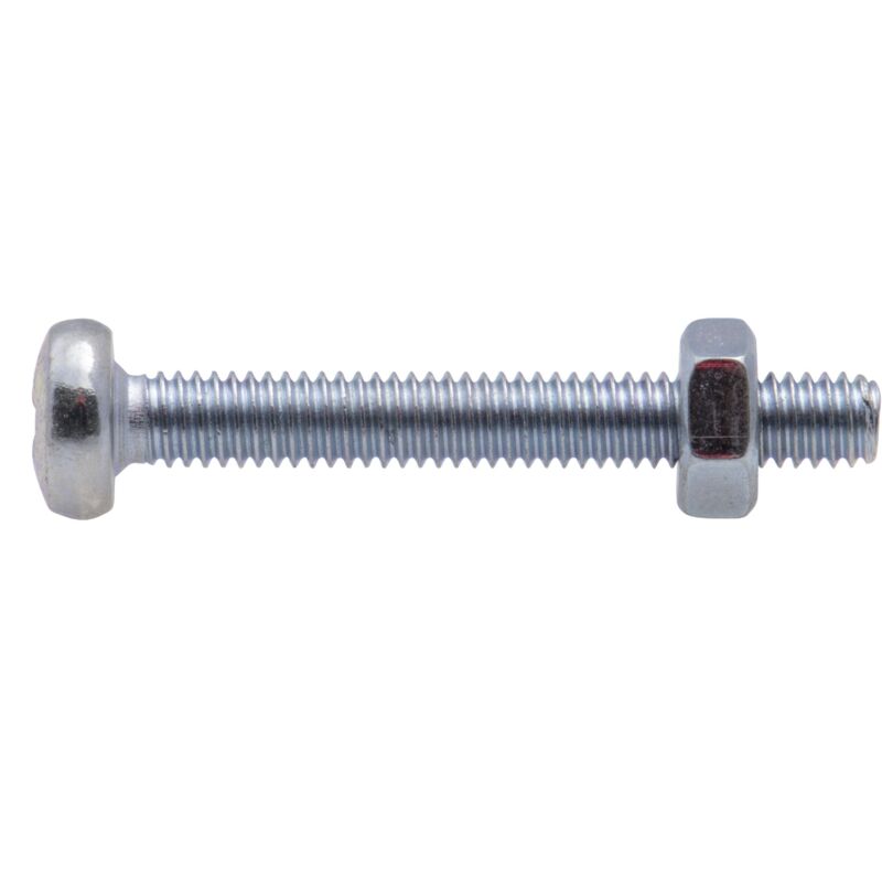 foto del prodotto vite in metallo zincato a testa cilindrica bombata pz a croce viswood 6x30 mm lotto di 10 viti dado 