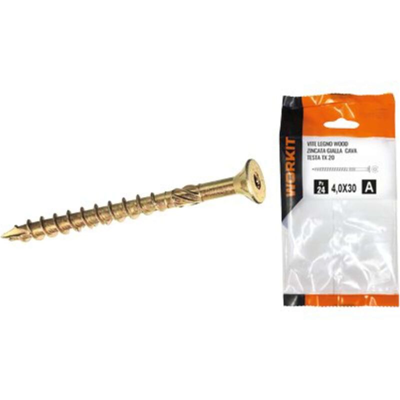 foto del prodotto vite legno wood self workit zincata gialla cava tx20 mm 4,0x50 cf pz 16 5 confezione