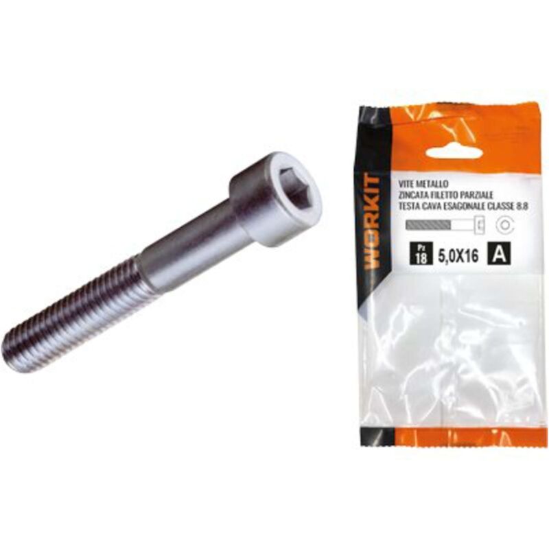 foto del prodotto vite metallo tcce zincata self workit cava esagonale cl 8.8 fil parzial mm 8x50 cf pz 5 5 confezione