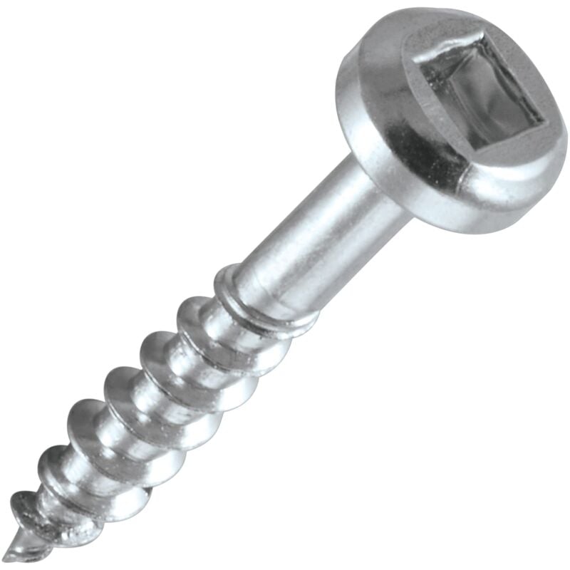 foto del prodotto vite per fori tascabili grossolana n.7 x 25 mm, viti per legno autofilettanti con attacco quadrato a filettatura grossa utilizzate con maschere per