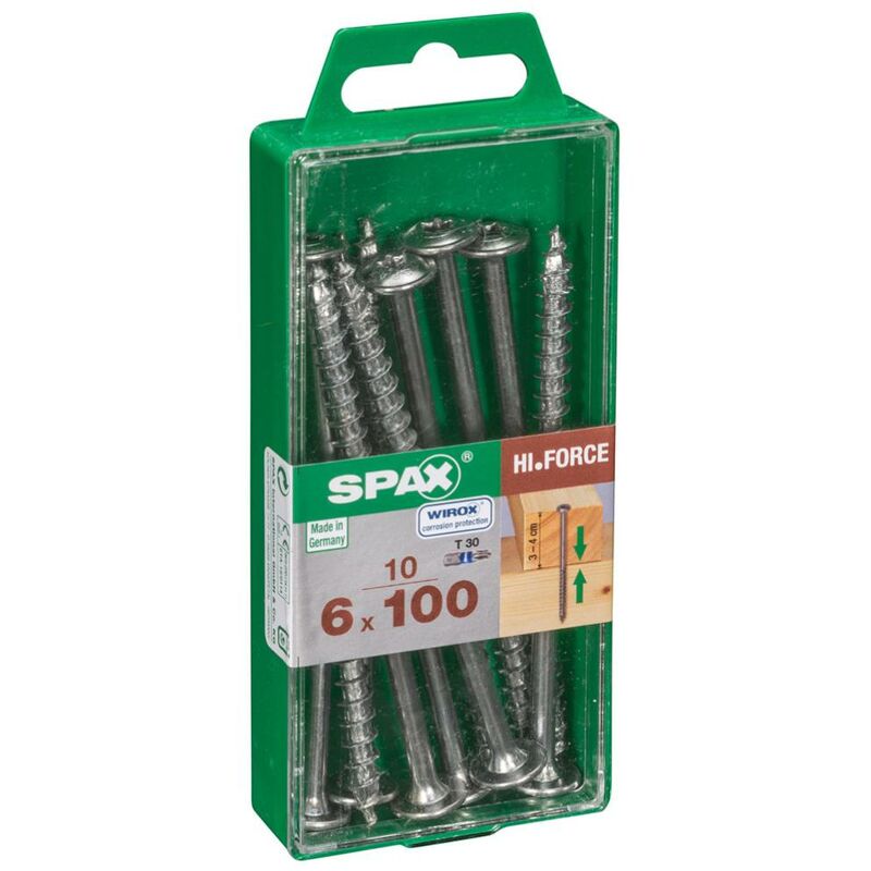 foto del prodotto vite per la costruzione in legno wirox , 6 x 100 mm , 10 stk. spax
