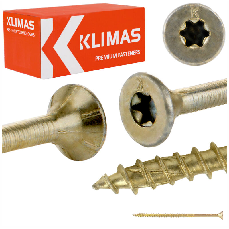 foto del prodotto vite per legno bicromata testa svasata filettatura parziale incavo torx punta antisfondamento 5 x 100 scatola da 200