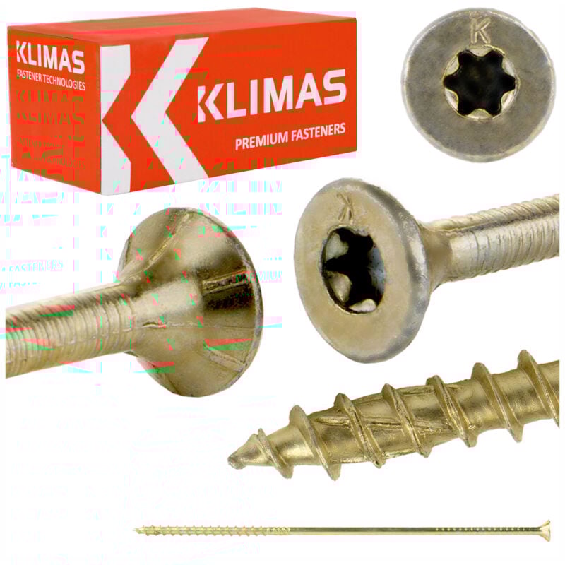 foto del prodotto vite per legno bicromata - testa svasata - filettatura parziale - presa torx - punta antisfondamento 6 x 220 - confezione da 100 pz.