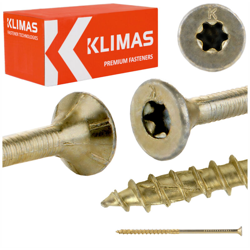 foto del prodotto vite per legno bicromata testa svasata filettatura parziale testa torx punta antisfondamento 8 x 180 scatola da 50