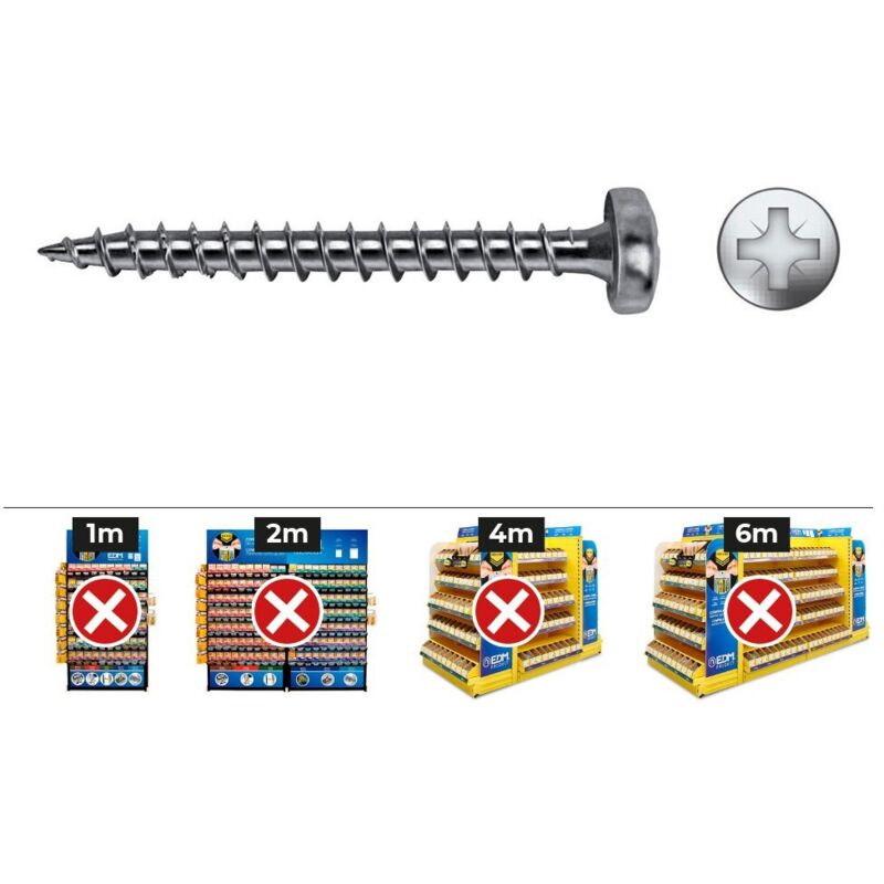 foto del prodotto vite per legno bombata 'velox b' pz2 con filetto totale 4x30mm zincata scatola da 500 unità