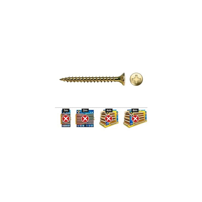 foto del prodotto vite per legno pz a testa svasata velox con filettatura totale 3x17mm bicromato scatola da 1000 unit 