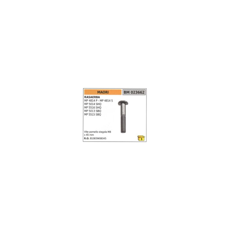 foto del prodotto vite pomello manubrio m8 x 45 mm maori rasaerba mp4818p mp5014shq mp5516shq