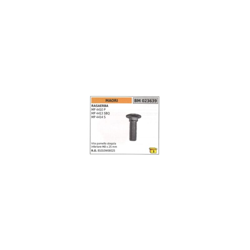 foto del prodotto vite pomello stegola inferiore m8x25mm maori rasaerba mp4410p mp4413sbq mp4414s